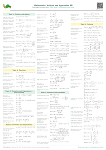 IB Maths AA HL Formula Sheet PDF preview