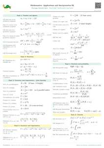 IB Maths AI SL Formula Sheet PDF preview